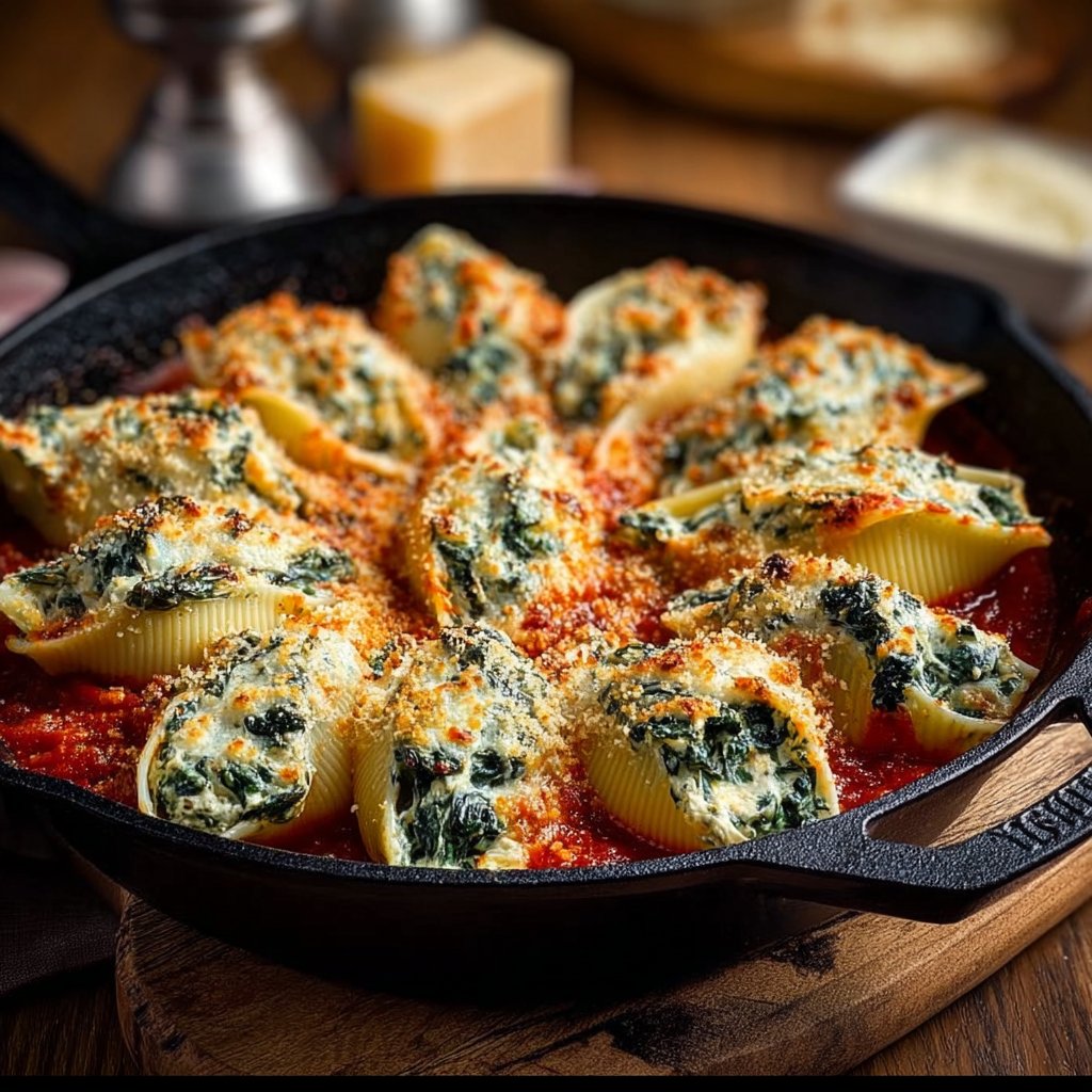 Spinach and Ricotta Stuffed Shells