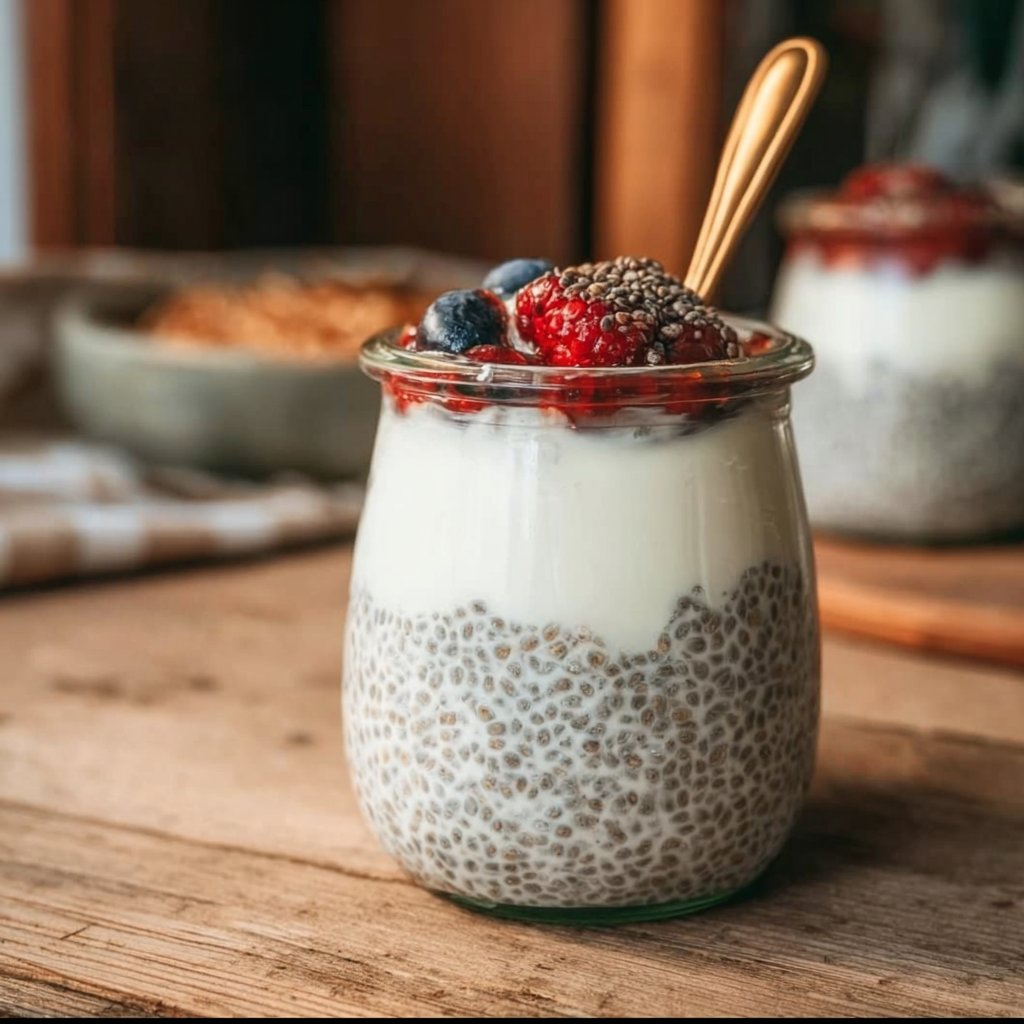 Overnight Chia Pudding with Greek Yogurt