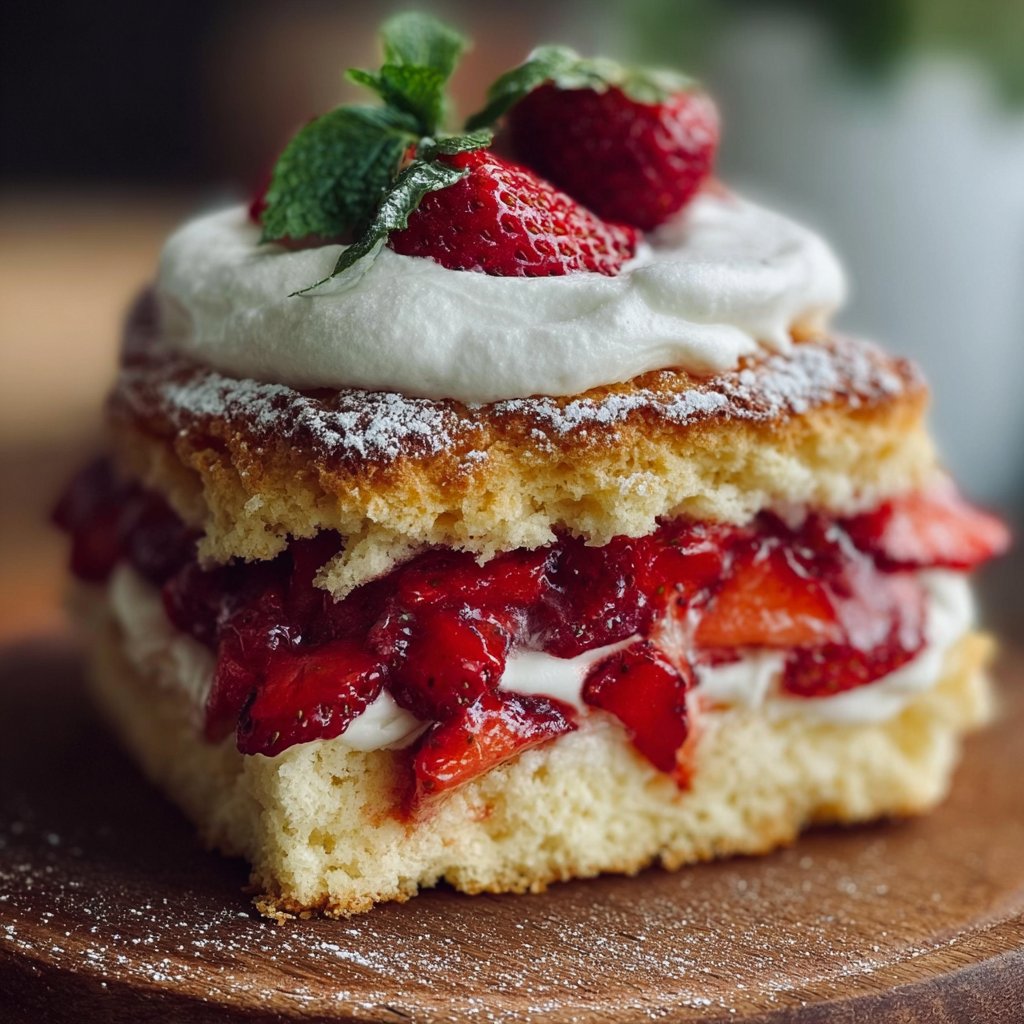 Fluffy Italian Strawberry Shortcake