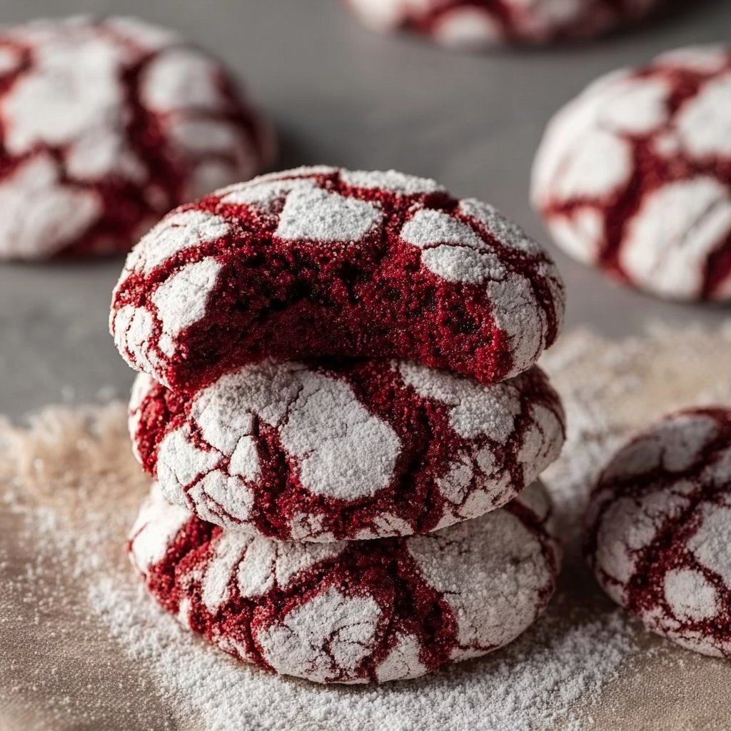 Red Velvet Crinkle Cookies