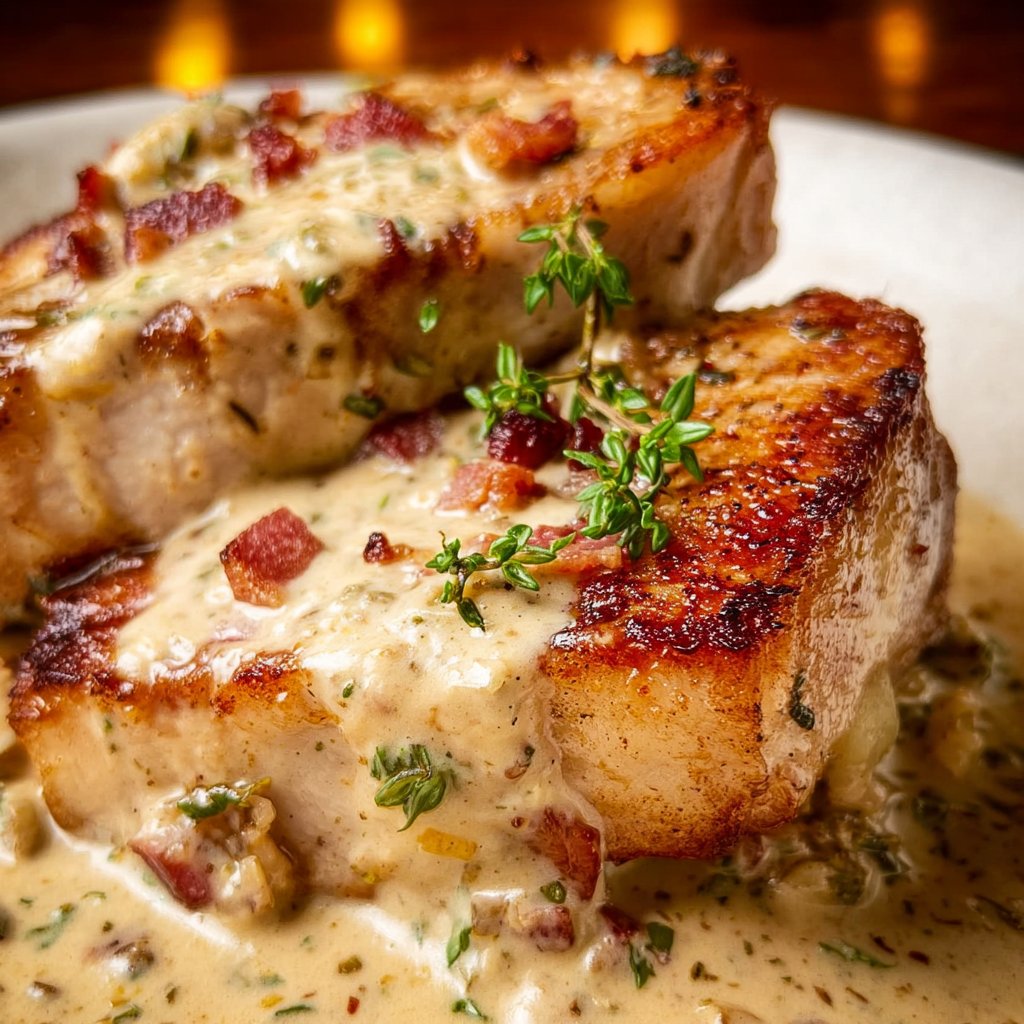Creamy Bacon Pork Chops