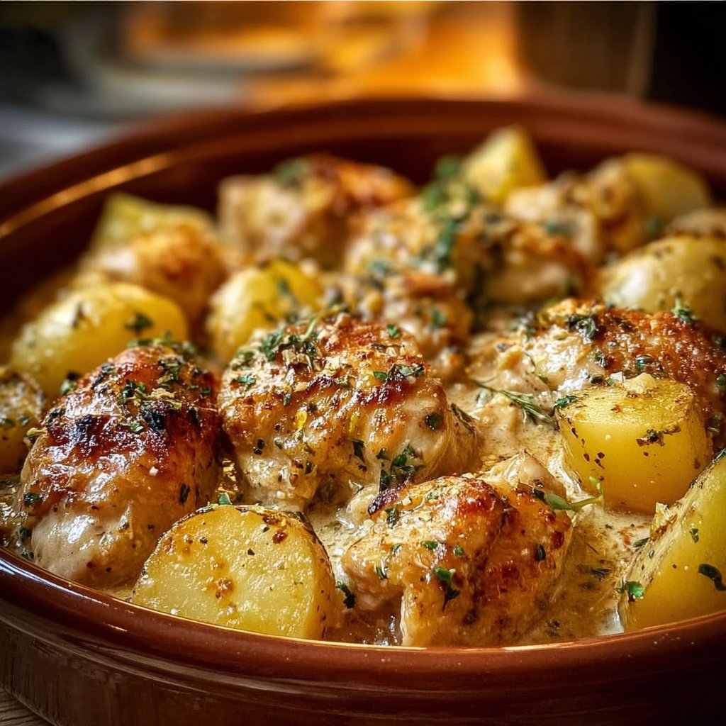 Garlic Parmesan Crockpot Chicken and Potatoes