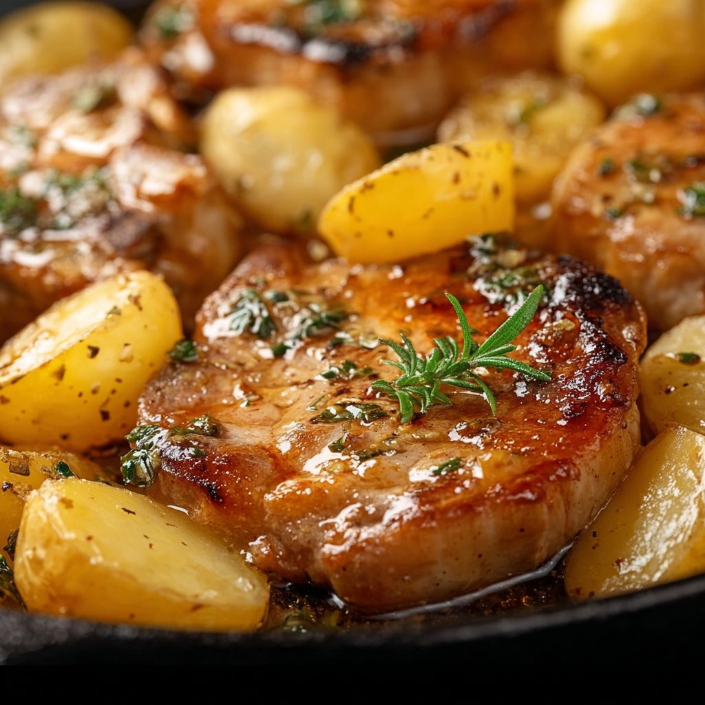 Oven-Baked Pork Chops and Potatoes