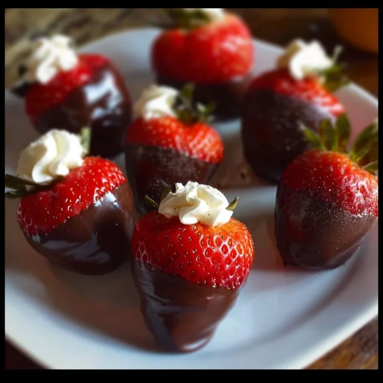 Chocolate covered cheesecake strawberries dessert