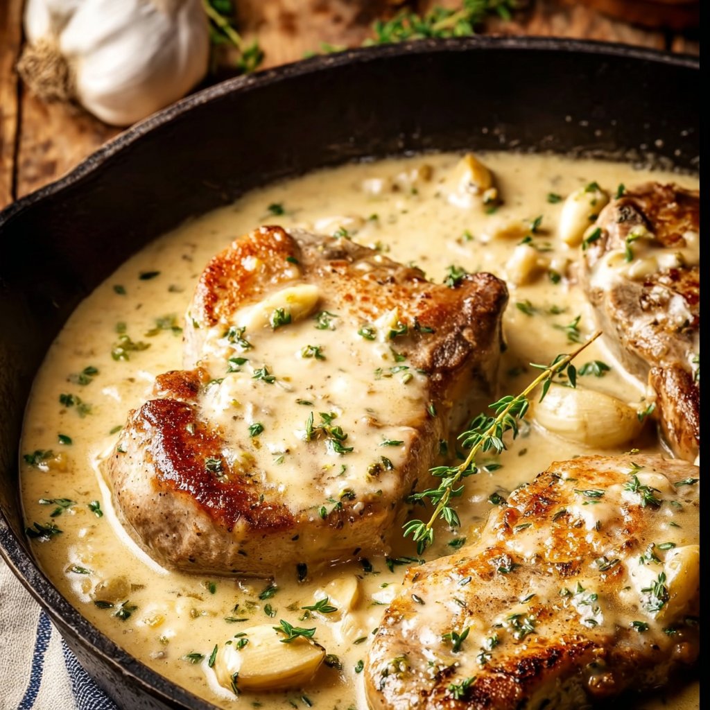 Creamy Garlic Pork Chops