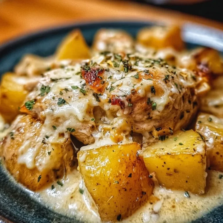 Garlic Parmesan Chicken and Potatoes cooked in a crockpot, delicious and easy recipe.