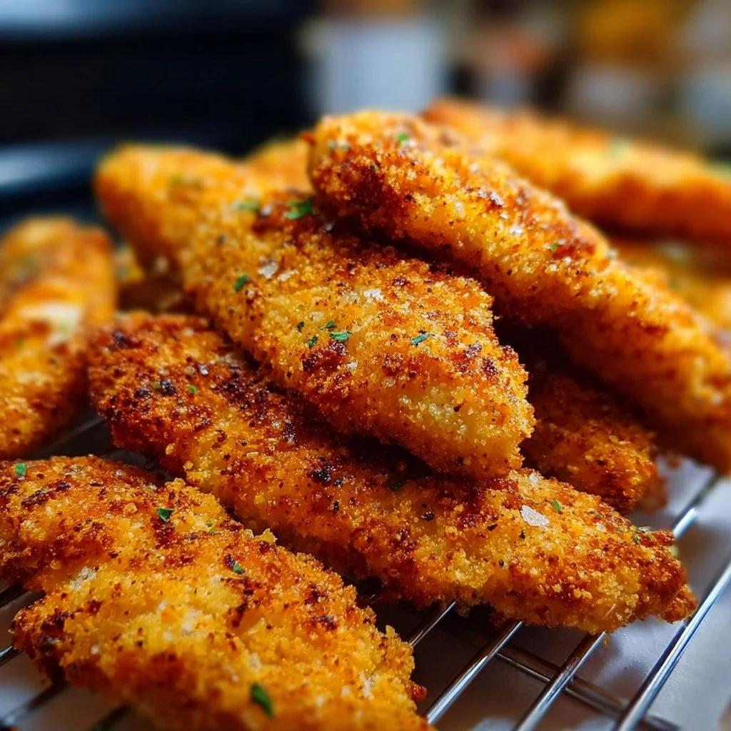 Plate of homemade baked chicken tenders with dipping sauce