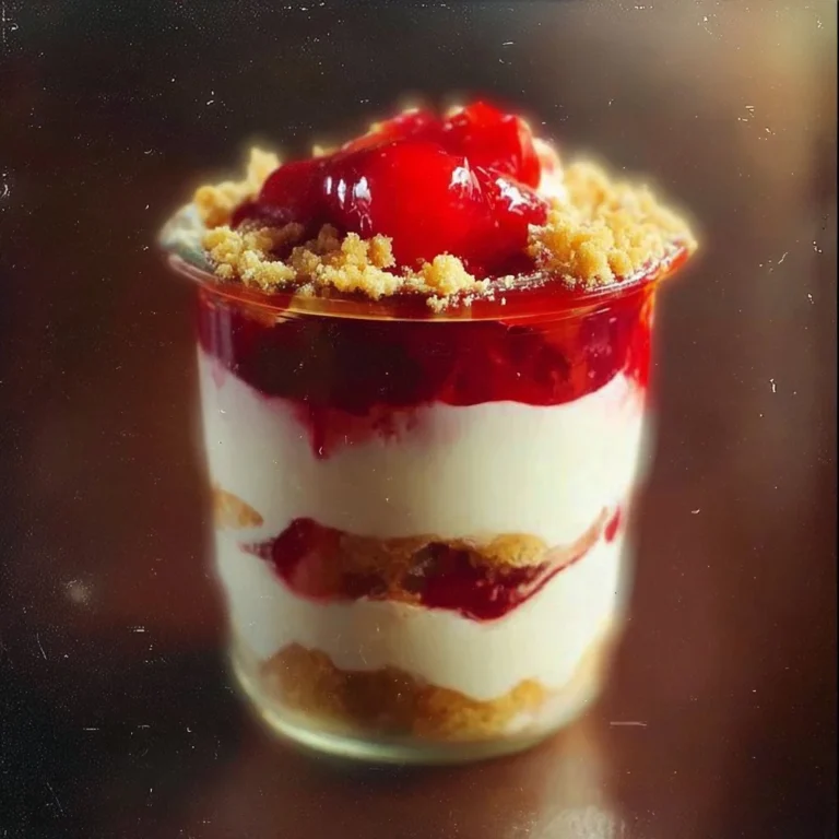Delicious no-bake cheesecake parfait layered with creamy filling and toppings