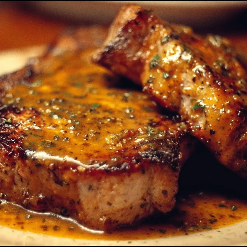 Delicious grilled Texas Roadhouse pork chops served with sides