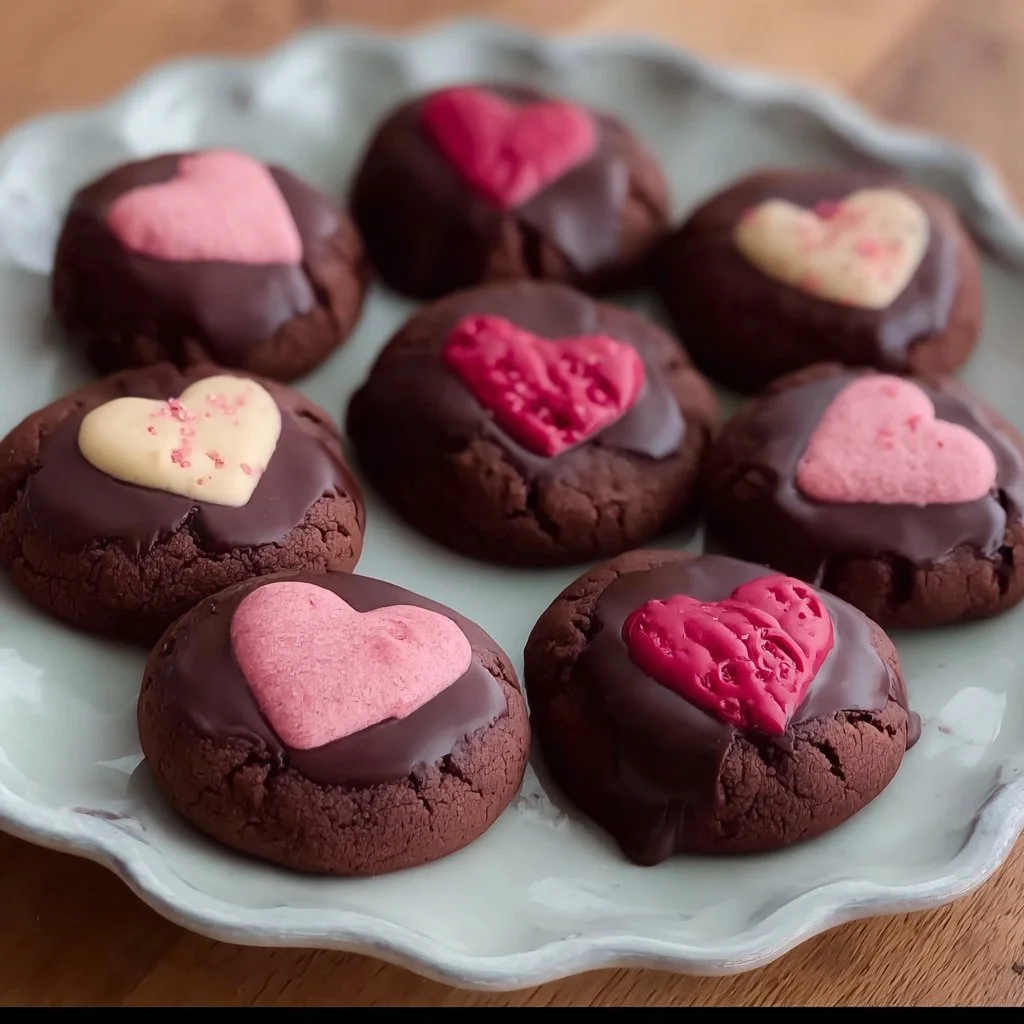 Valentine Ganache Cookies with chocolate filling, perfect for gifting.