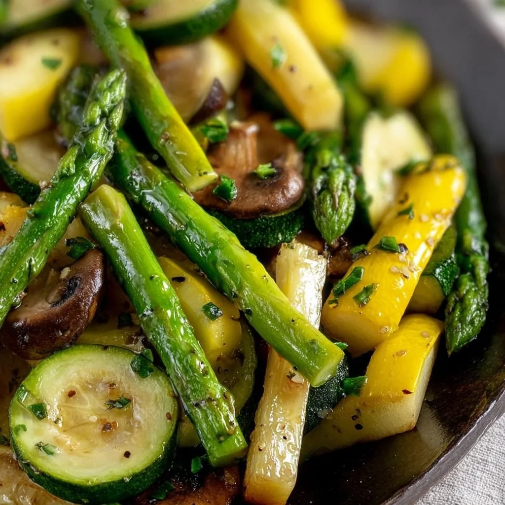 Asparagus with Zucchini and Squash