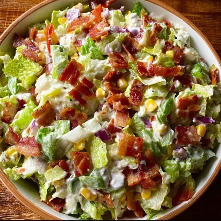 Bacon Ranch Chopped Salad with crispy bacon and fresh veggies