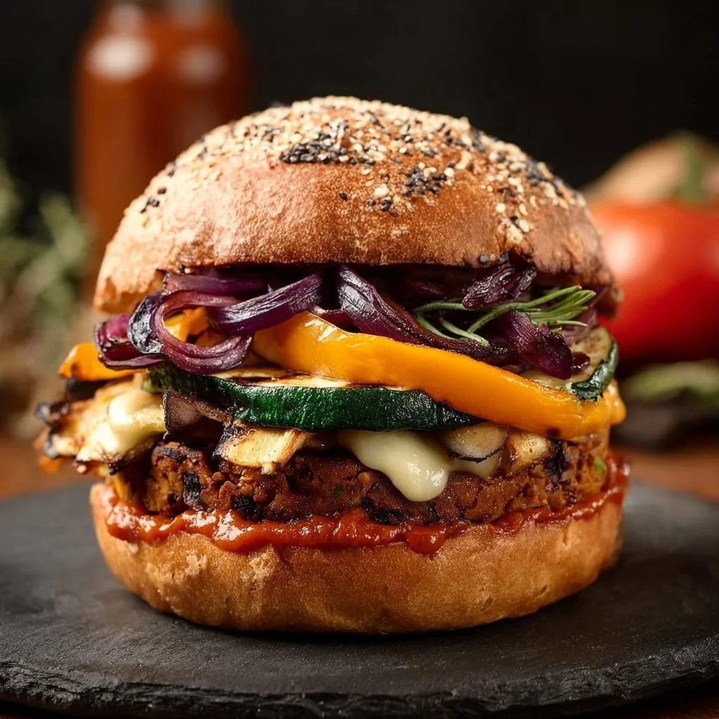 Bohnenburger with Grilled Vegetables