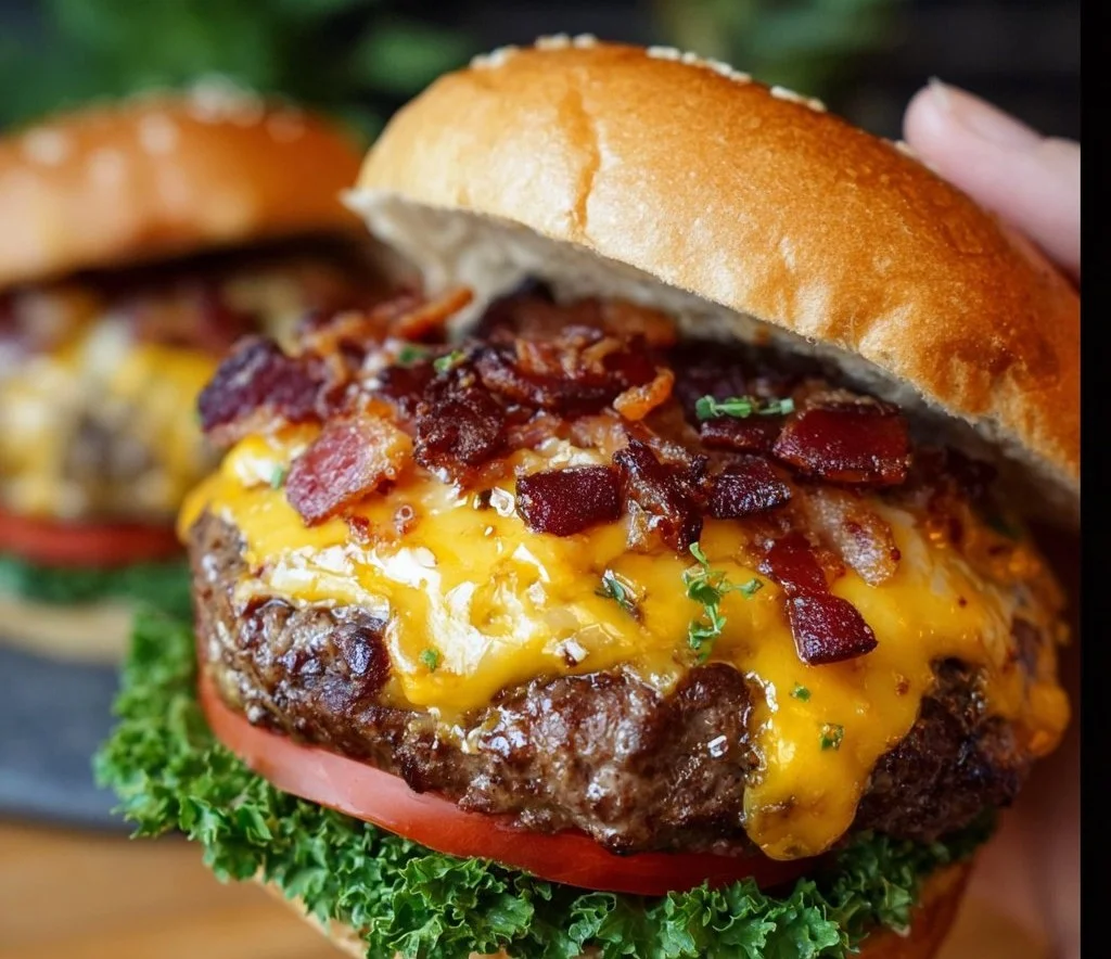 Delicious homemade Crack Burgers served with fresh toppings and condiments