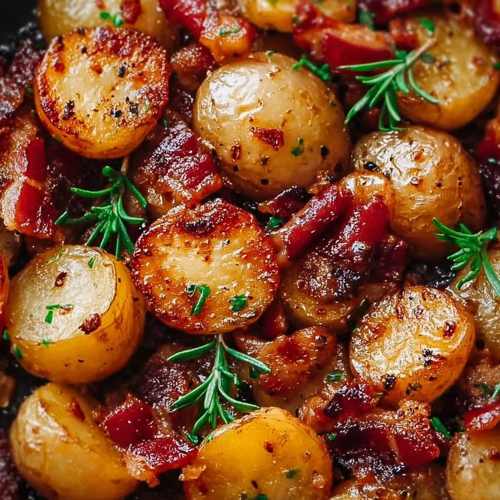 Crispy Bacon Honey Roasted Potatoes