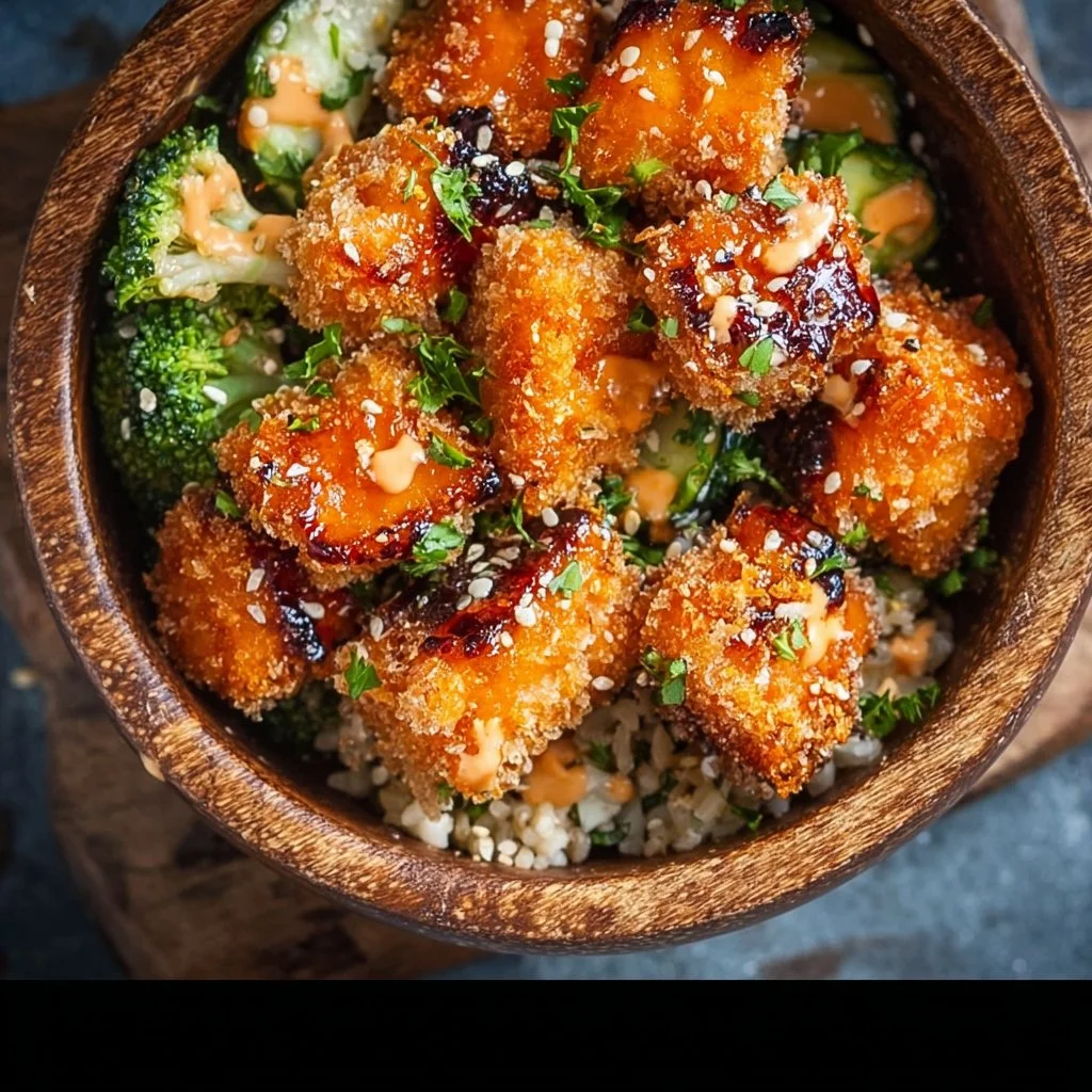 Crispy Bang Bang Salmon Bites Bowls