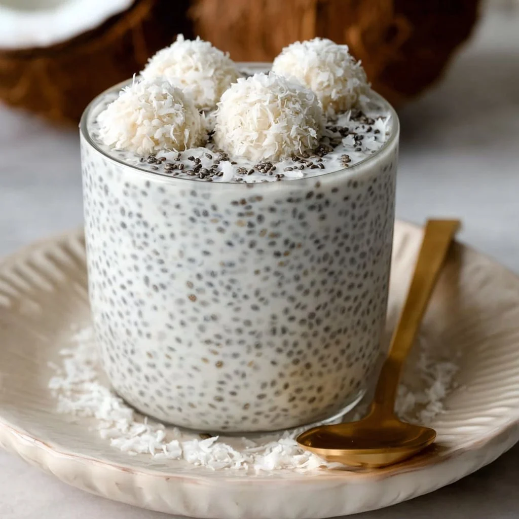 Easy Coconut Chia Pudding Recipe (Coconut Raffaello)