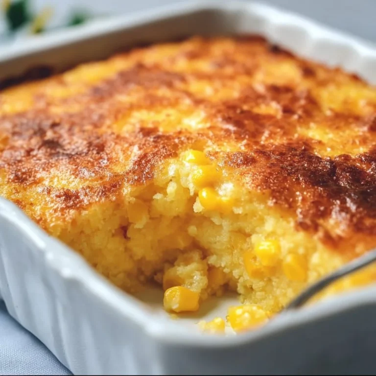 Delicious easy Jiffy corn casserole baked to golden perfection
