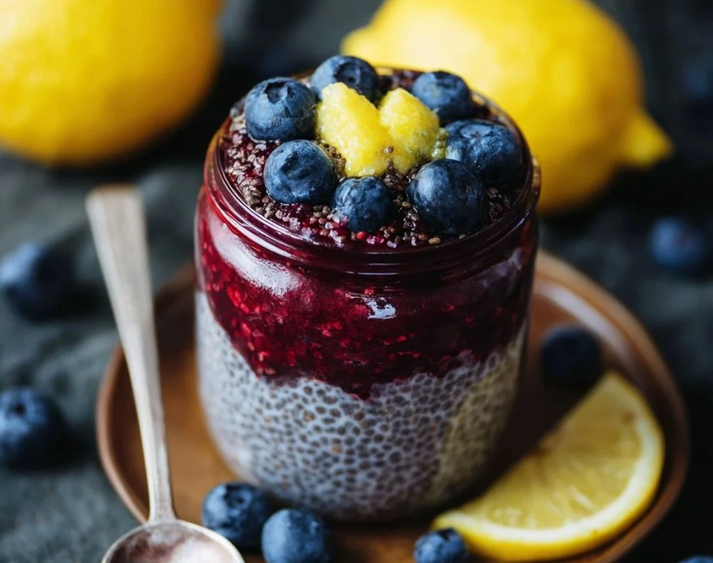 Lemon Blueberry Chia Pudding