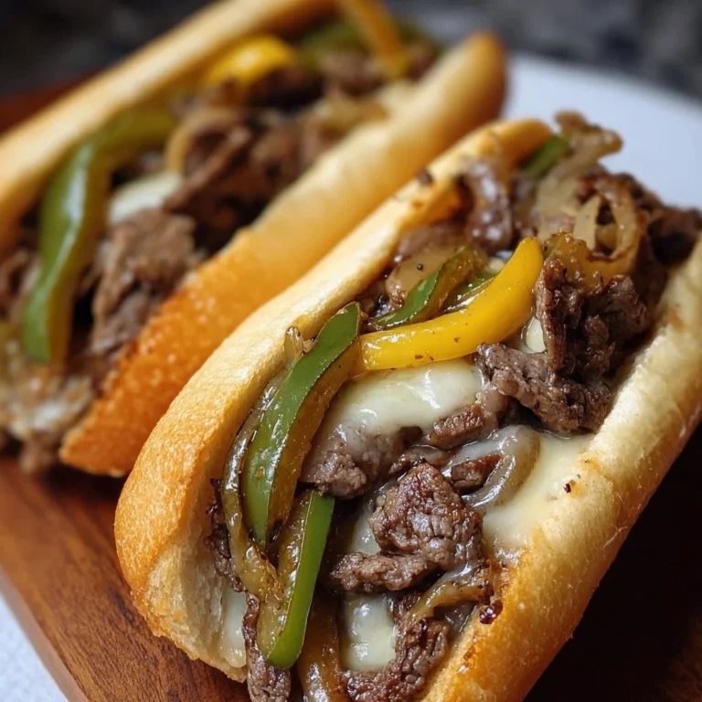 Homemade Philly Cheesesteak sandwich with delicious ingredients ready to eat.