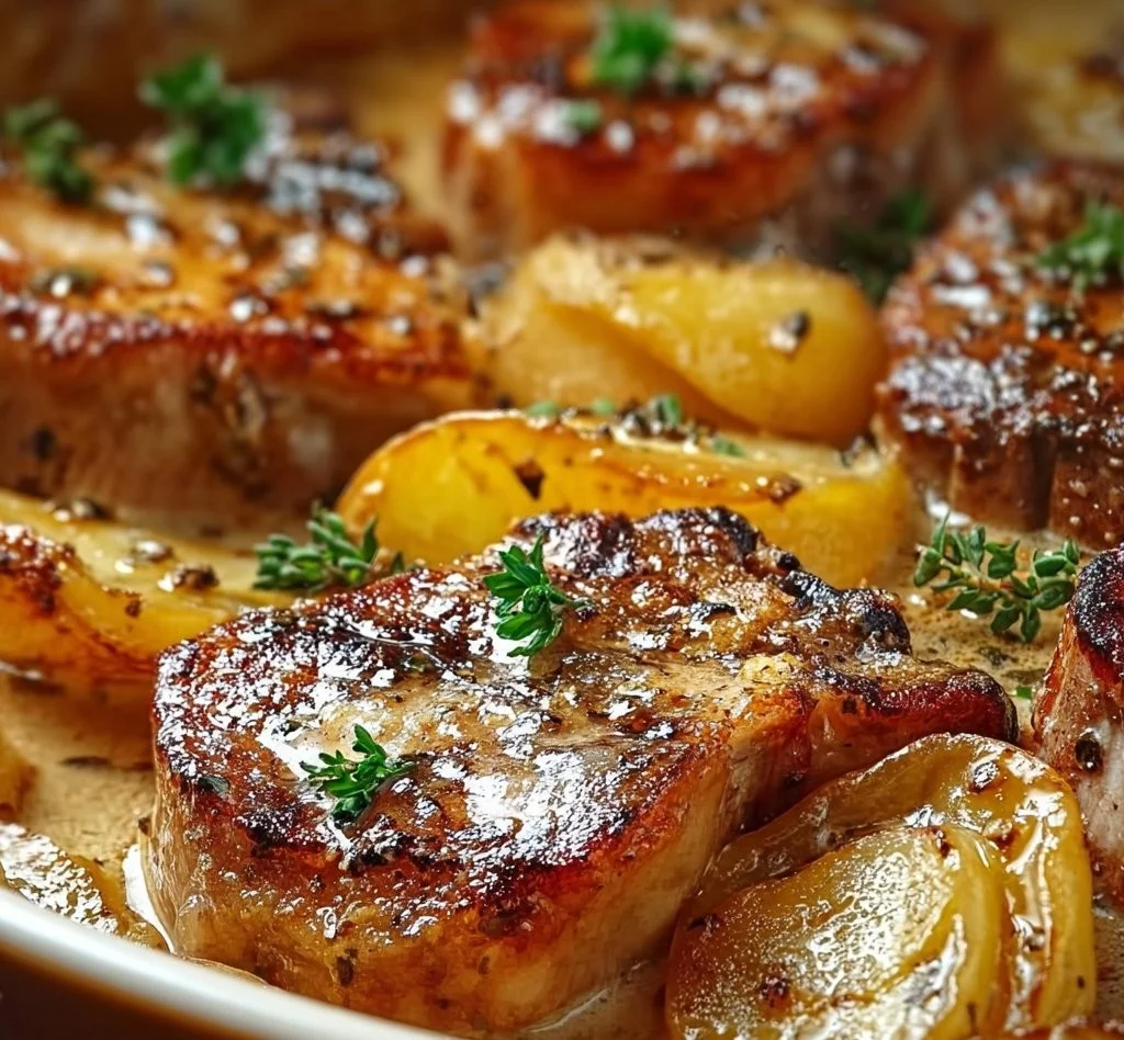 Pork Chops and Scalloped Potatoes Casserole