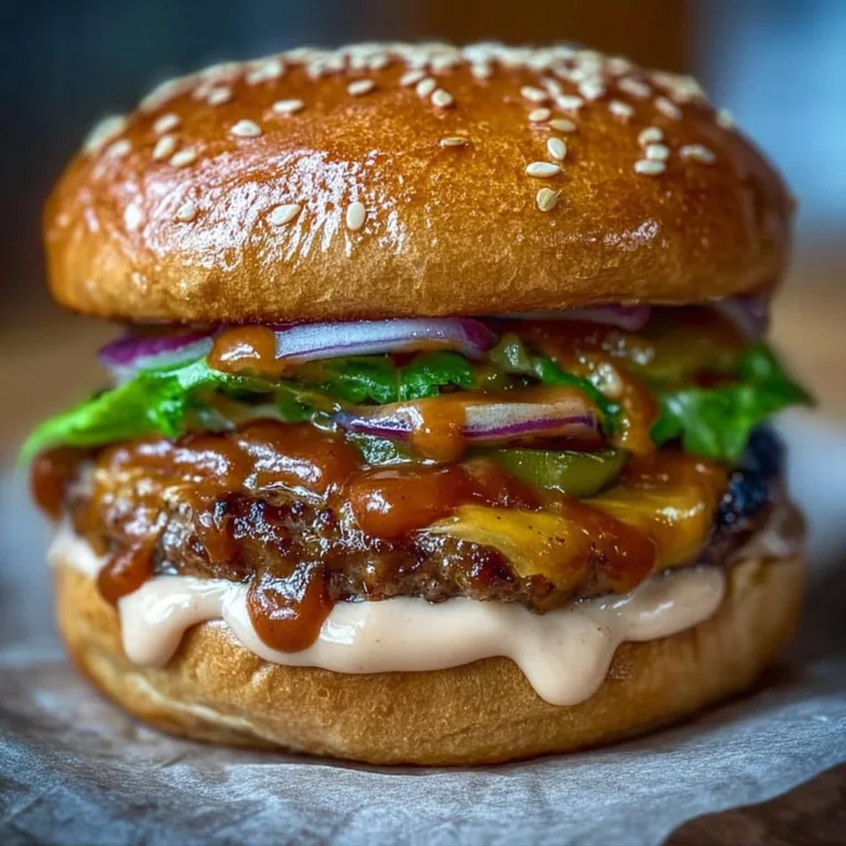 Delicious smash burger topped with easy secret sauce on a plate.