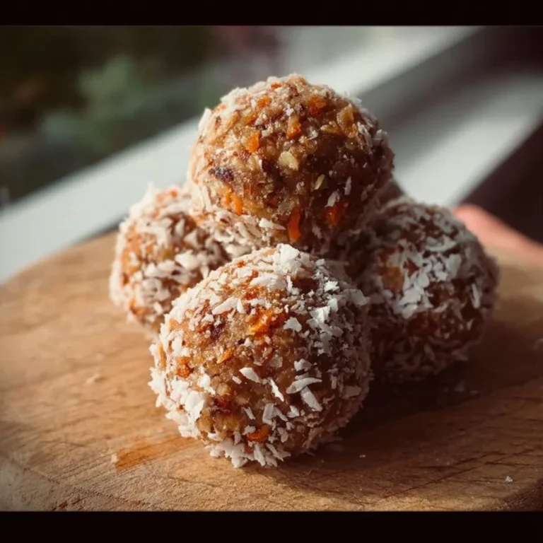 Carrot Cake Energy Balls made with healthy ingredients in a bowl