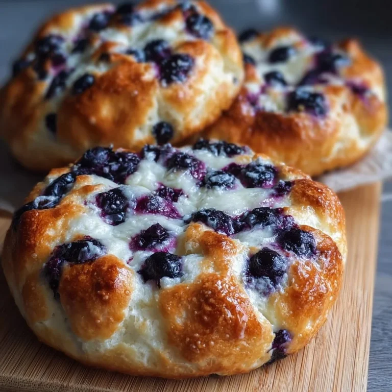Cottage Cheese Blueberry Cloud Bread fresh out of the oven