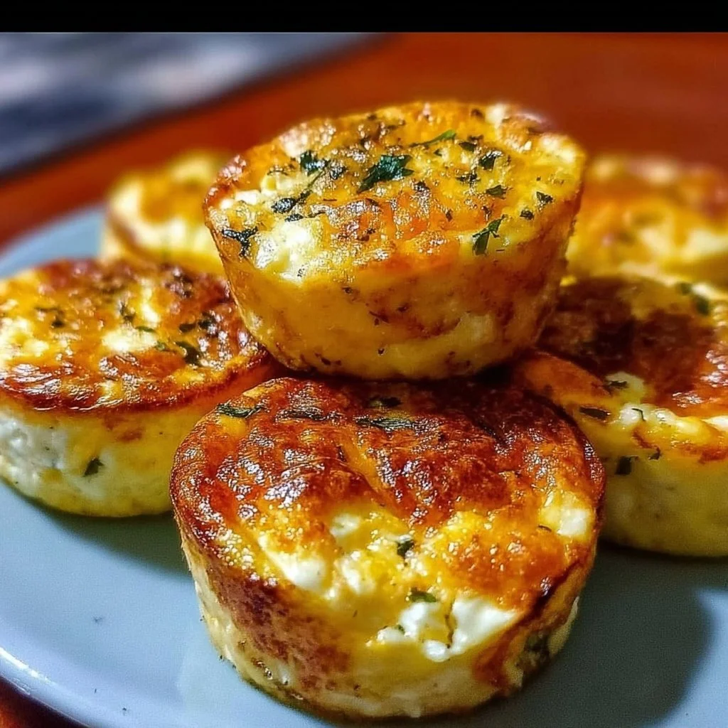 Delicious cottage cheese egg bites served on a plate for a healthy breakfast option.