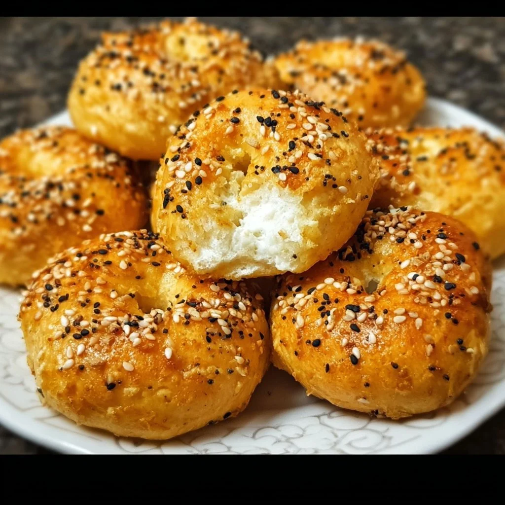 Deliciously baked air fryer mini bagels, golden and crispy