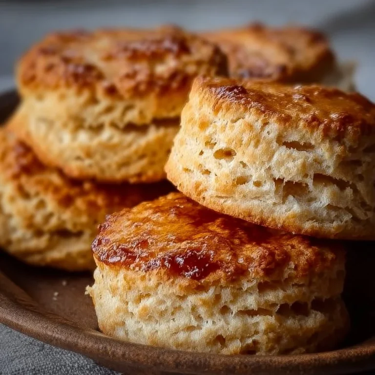 Fluffy gluten-free biscuits on a rustic wooden table with butter and herbs.