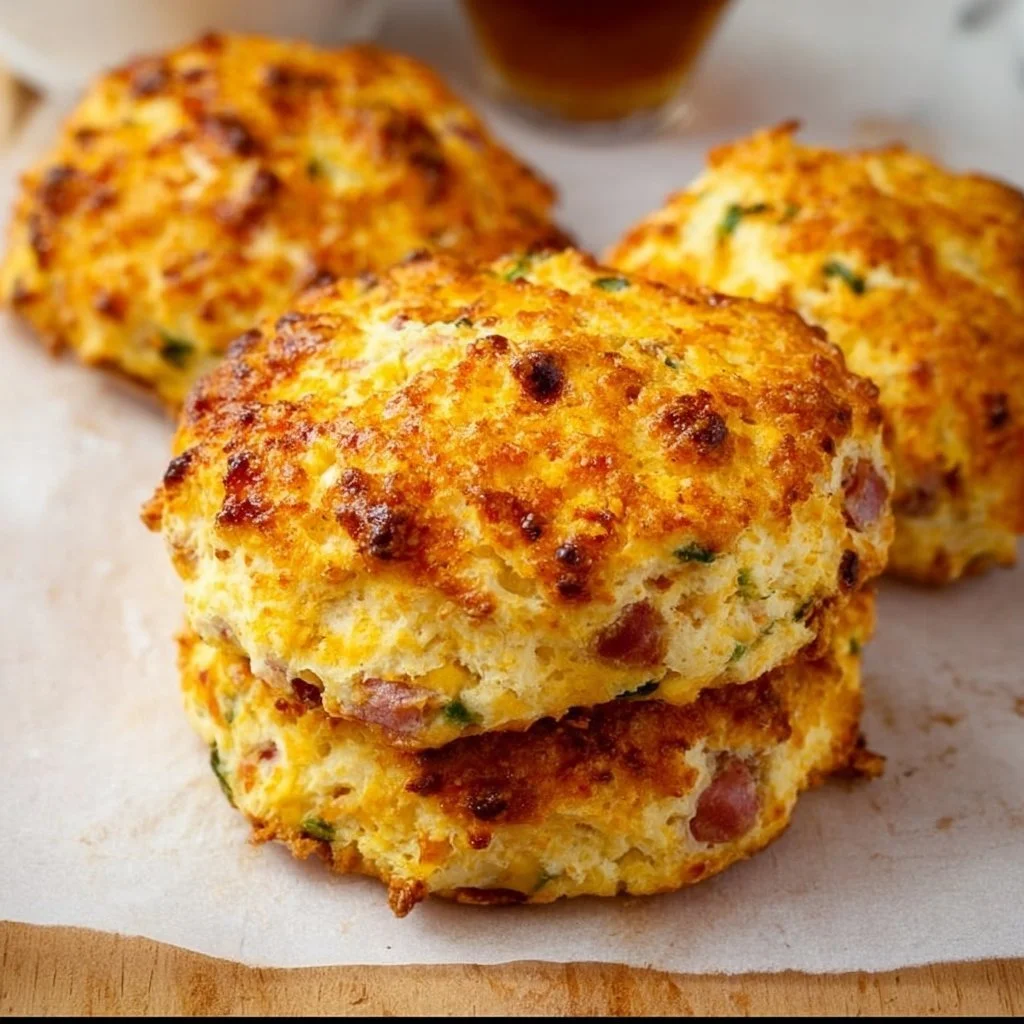 Gluten-free cottage cheese breakfast biscuits on a plate