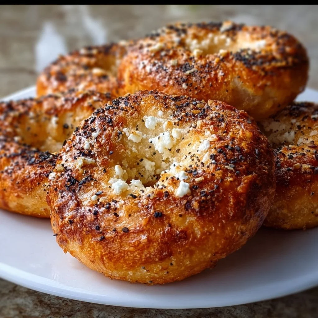 Gluten-free Greek yogurt bagels fresh from the oven