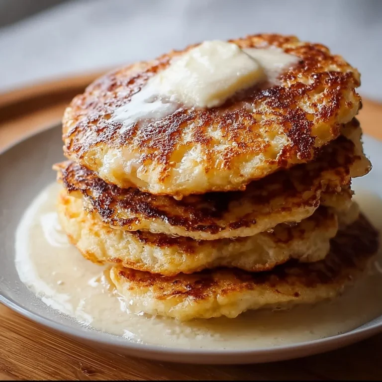 Plate of gluten-free cottage cheese pancakes topped with syrup and berries