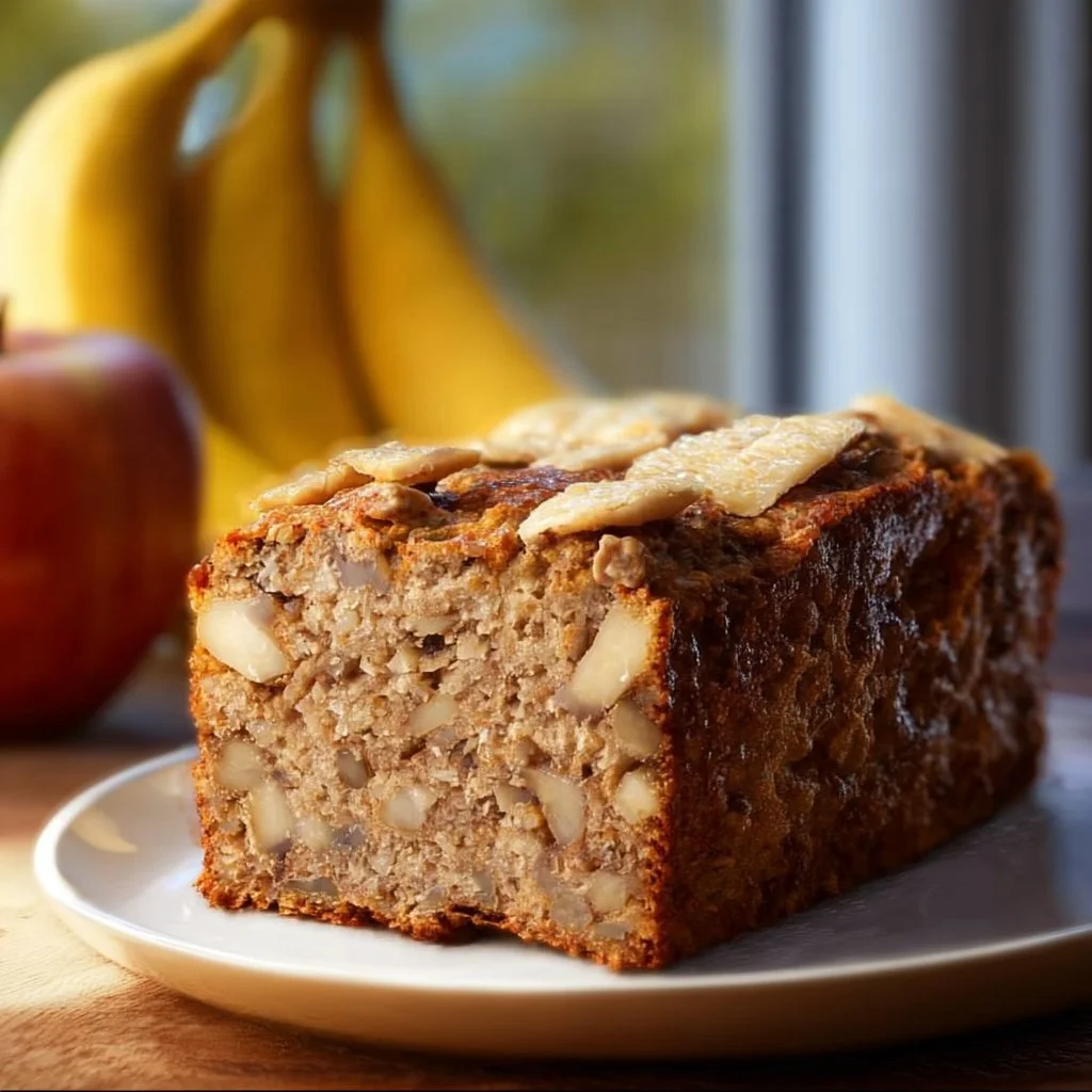 Bananen-Apfel-Brot mit saftigen Äpfeln und reifen Bananen