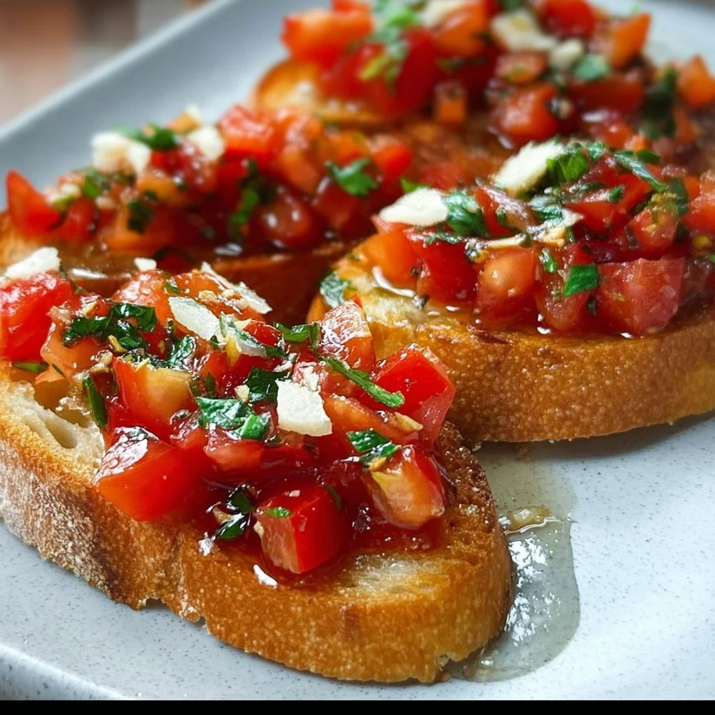 Bruschetta with Tomatoes and Garlic Oil