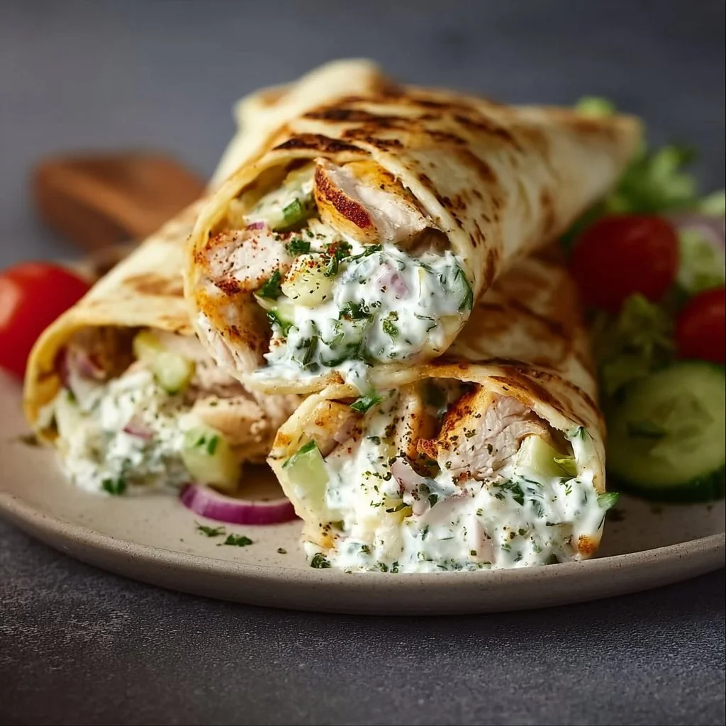 Griechische Hühnchenwraps mit Tzatziki zubereiten ist einfach und lecker!
