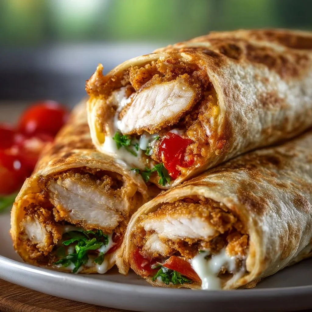 Knusprige Hähnchen-Mozzarella-Wraps aus dem Airfryer
