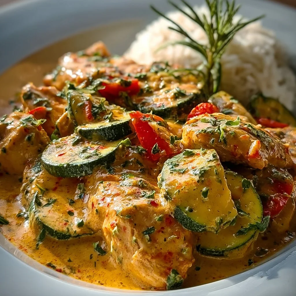 Paprika-Zucchini-Sahne-Hähnchen
