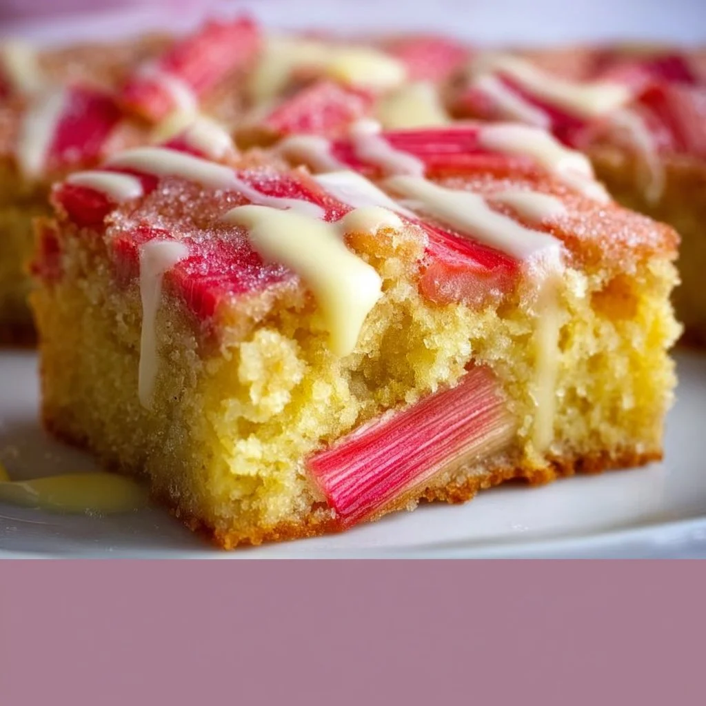 Der perfekte Rhabarber Sheet Cake mit Vanillepudding