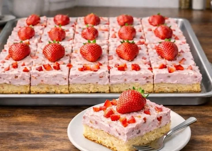 Erdbeer-Schmand-Schnitten: köstliches Dessert mit frischen Erdbeeren und Schmandcreme