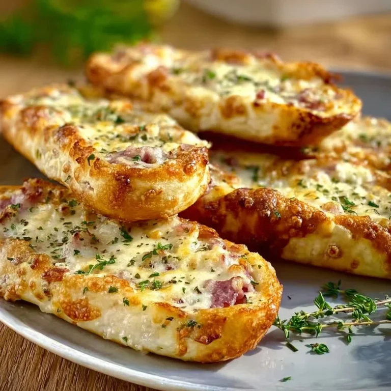 Flammkuchen Brötchen mit 5 Zutaten auf einem Teller serviert