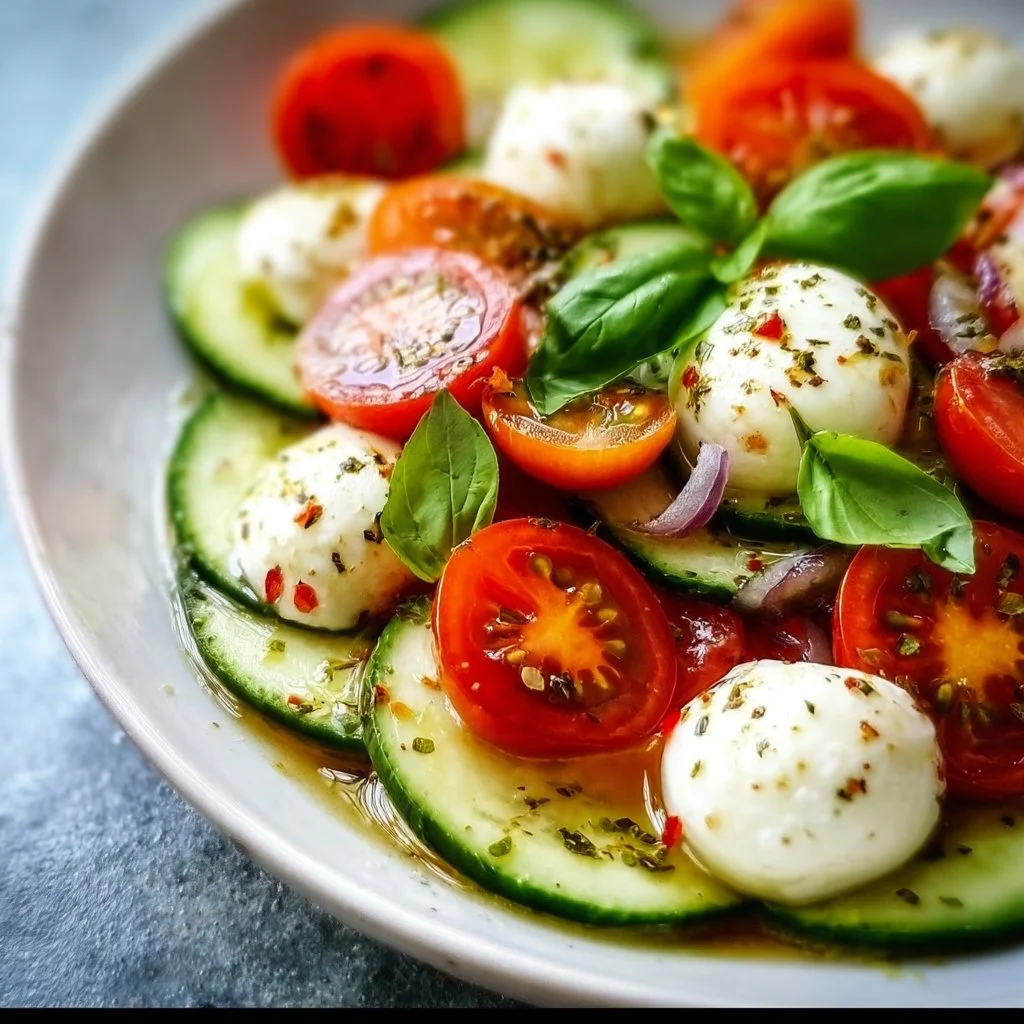 Frischer Gurken-Caprese-Salat (10-Minuten-Sommerrezept)