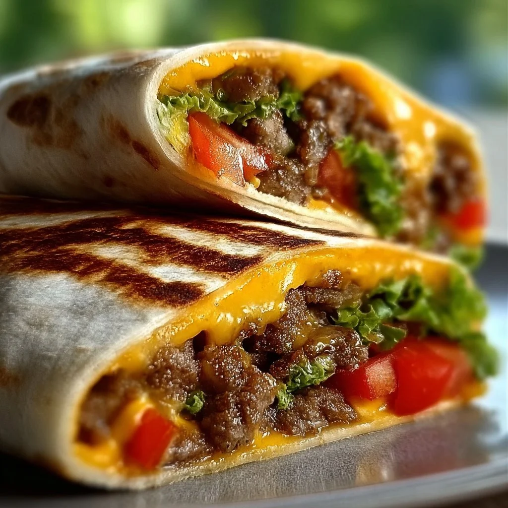 Gegrillte Cheeseburger-Wraps