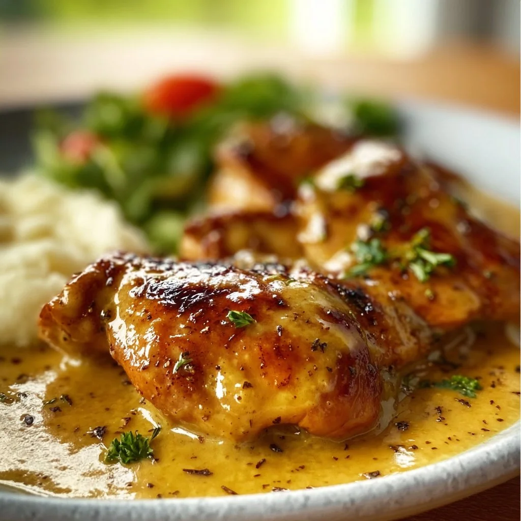 Hähnchen in Honig-Senf-Sauce