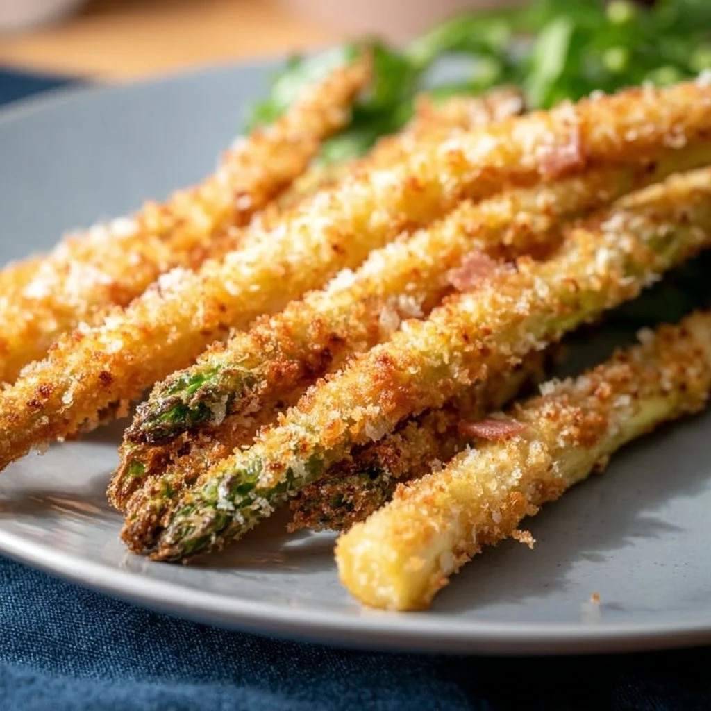 Knuspriger Parmesan Spargel aus dem Ofen, perfekt gewürzt und goldbraun gebacken.