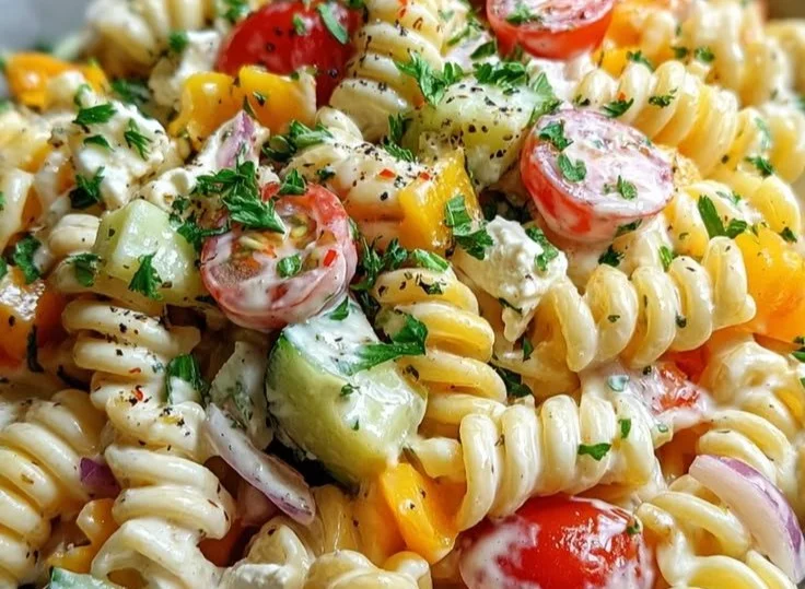 Leichter Nudelsalat mit Joghurt-Dressing