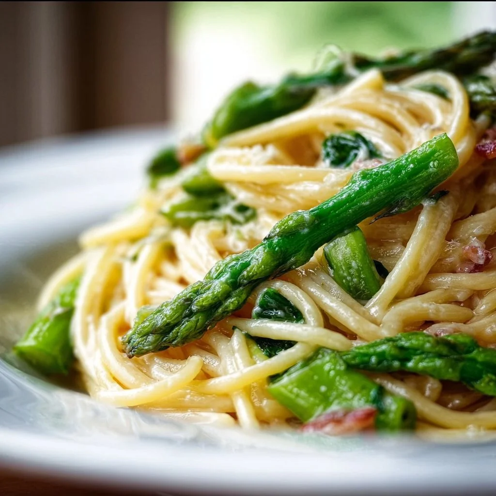 Pasta mit grünem Spargel