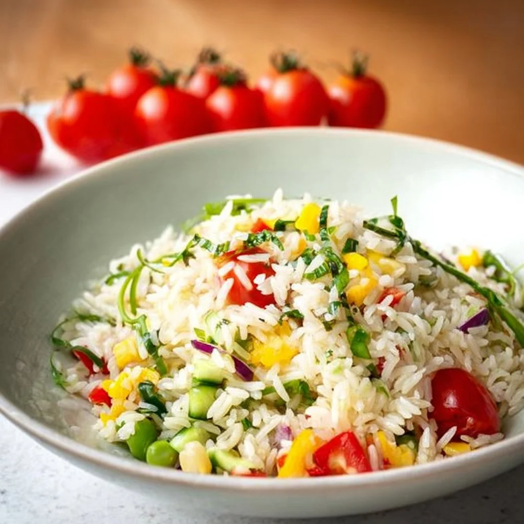 Reissalat mit frischem Zitronen-Dressing