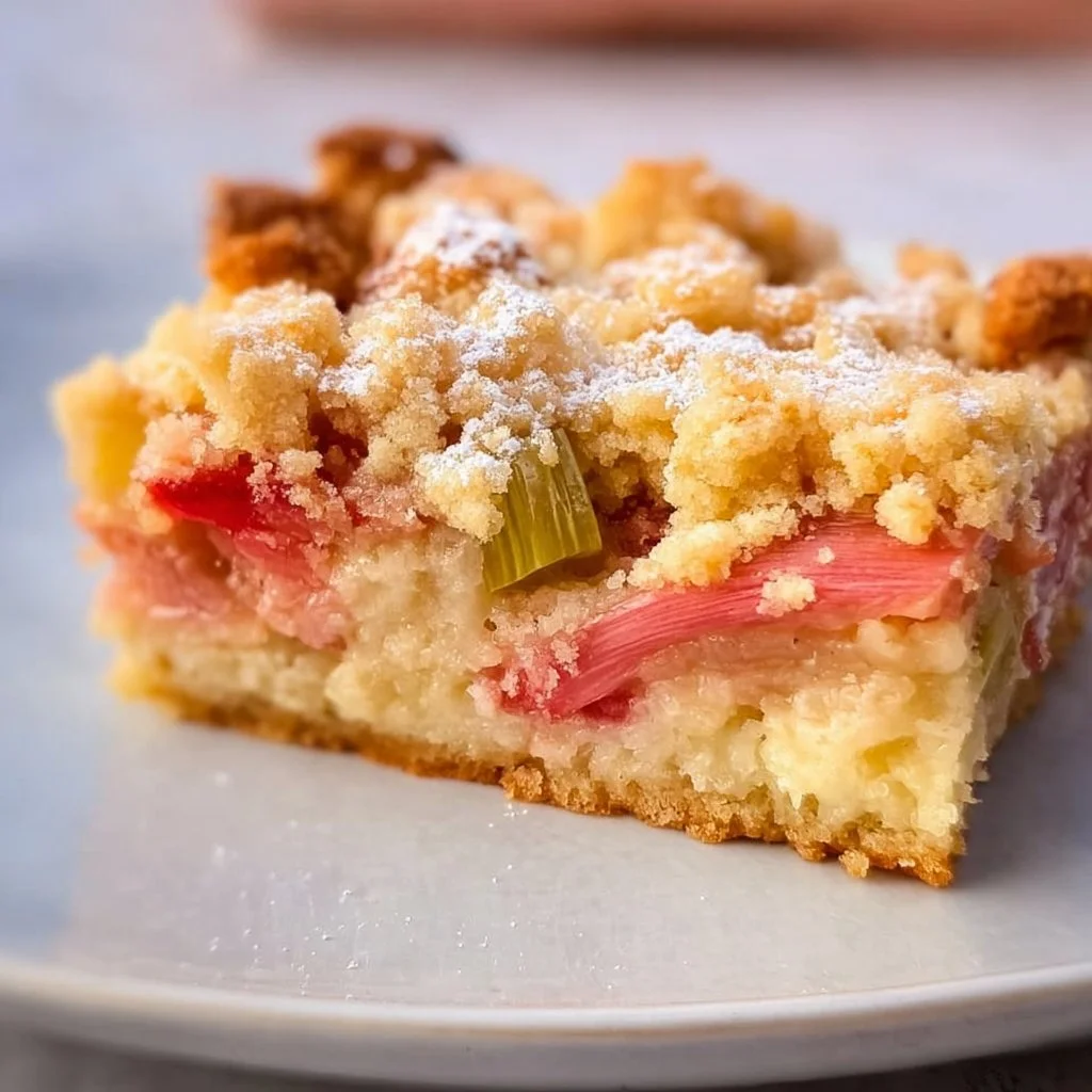 Rhubarb Cake with Crumble for Baking Beginners